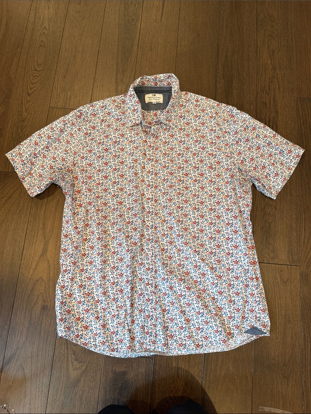 Thread & Cloth Short-Sleeve Floral Print Shirt - Size XL - C27-178